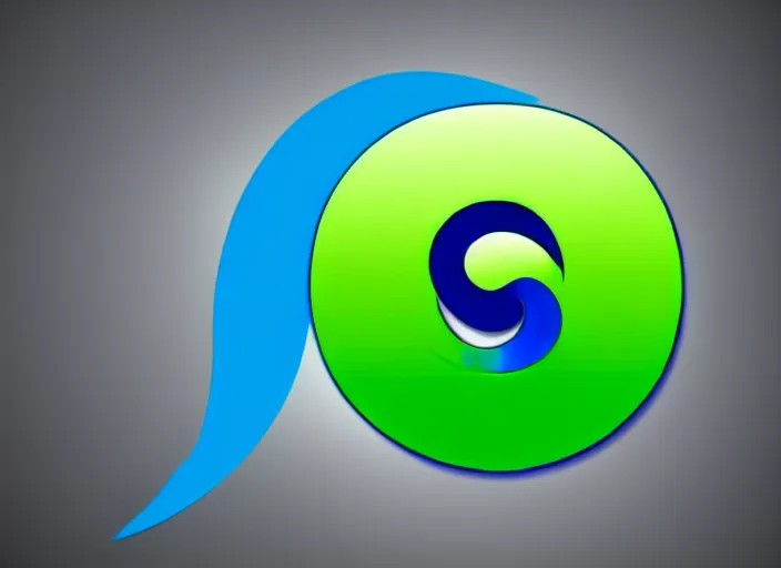 Prompt: A green and blue yin-yang logo