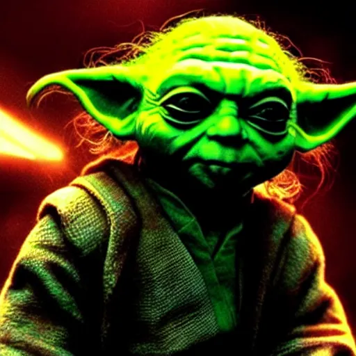 Prompt: stunning awe inspiring yoda as the joker, movie still 8 k hdr atmospheric lighting