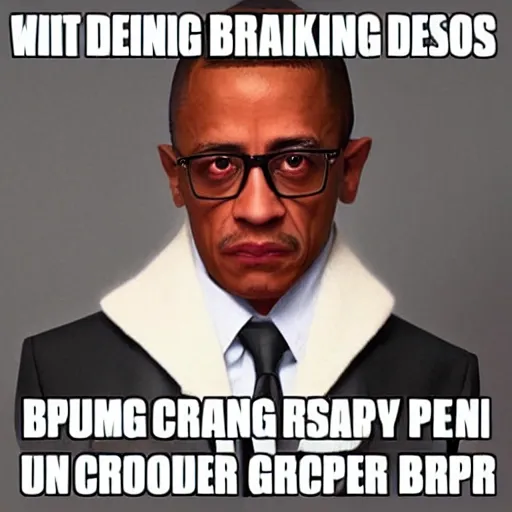 Image similar to gustavo fring from Breaking Bad as a rapper