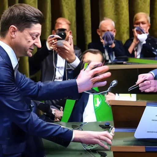 Prompt: zelensky is vomiting