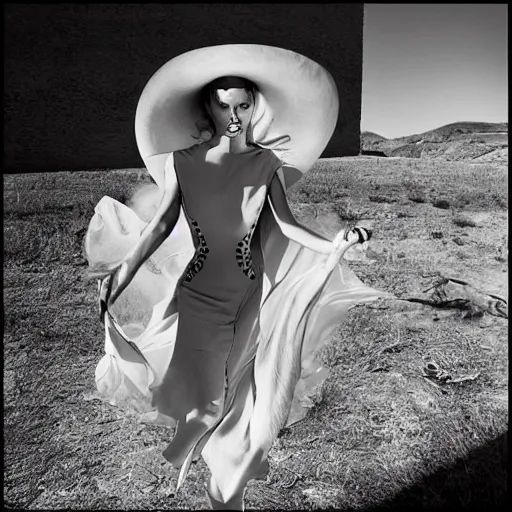 Image similar to Dolores Abernathy (Westworld character), art photography by Helmut Newton