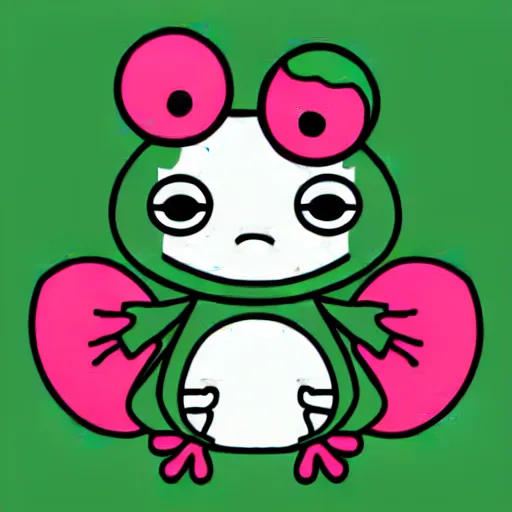 chibi animated frog, in the style of sanrio and hello, Stable Diffusion