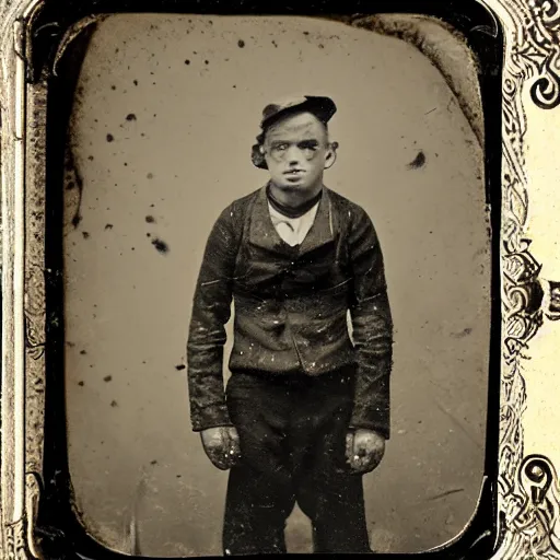 Image similar to tintype photo, freakshow