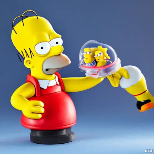 Prompt: Homer simpson as action figure, Mattel, studio product photography, professional, detailed, f/8.0