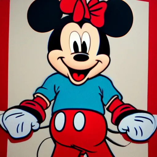 Prompt: insanely detailed mickey mouse wearing pajamas