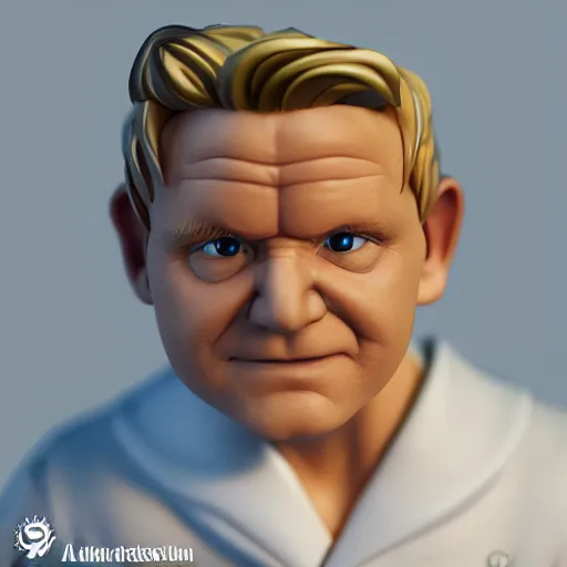 Image similar to plastic miniature cute little figurine of gordon ramsay, heroclix, blender, 8 k, octane render, unreal engine, redshift render, trending on artstation, highly detailed