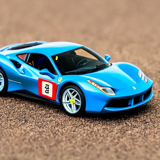 Image similar to micro machines, Ferrari 488, bokeh, macro photography