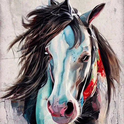 Image similar to beautiful horse by sandra chevrier, artstation, hd