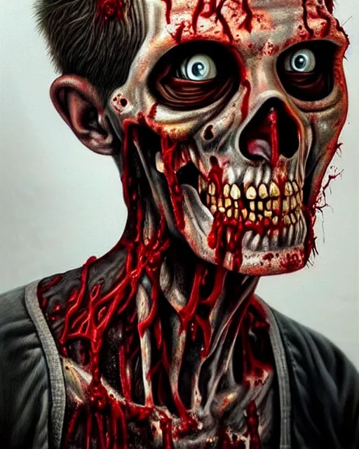 Image similar to a realistic detailed portrait painting of a zombie