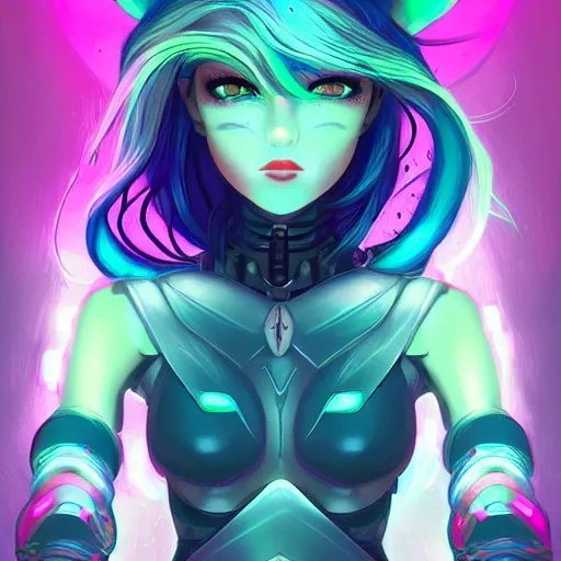 Image similar to art championship winner trending on artstation portrait of a goddess elven mecha warrior princess, head and shoulders, blue hair, matte print, pastel pink neon, cinematic highlights, lighting, digital art, cute freckles, digital painting, fan art, elegant, pixiv, by Ilya Kuvshinov, daily deviation, IAMAG, illustration collection aaaa updated watched premiere edition commission ✨✨✨ whilst watching fabulous artwork \ exactly your latest completed artwork discusses upon featured announces recommend achievement