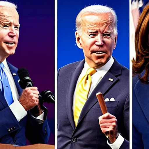 Image similar to joe biden and kamala harris giving away crack pipes to everyone