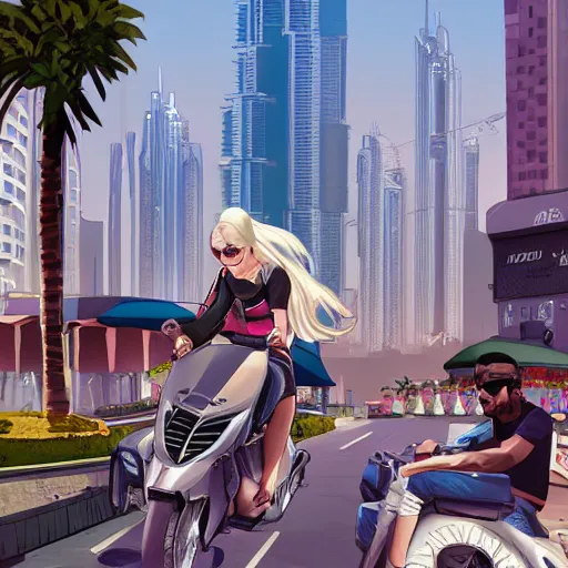 Image similar to gta : dubai, by hidari