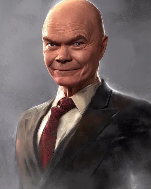 Prompt: Red Forman, Batman portrayed by Red Forman, digital art, trending on artstation oil on canvas by J. C. Leyendecker and Edmund Blair Leighton and Charlie Bowater octane render