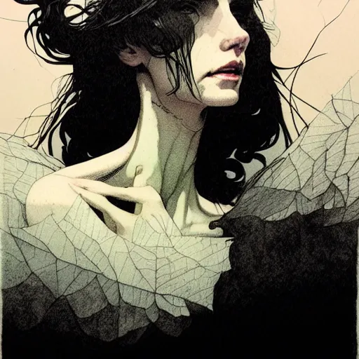 Image similar to portrait soft light, by killian eng and bernie wrightson and wayne barlow and conrad roset, inspired by victorian horror, etching, fine, sharp high detail,