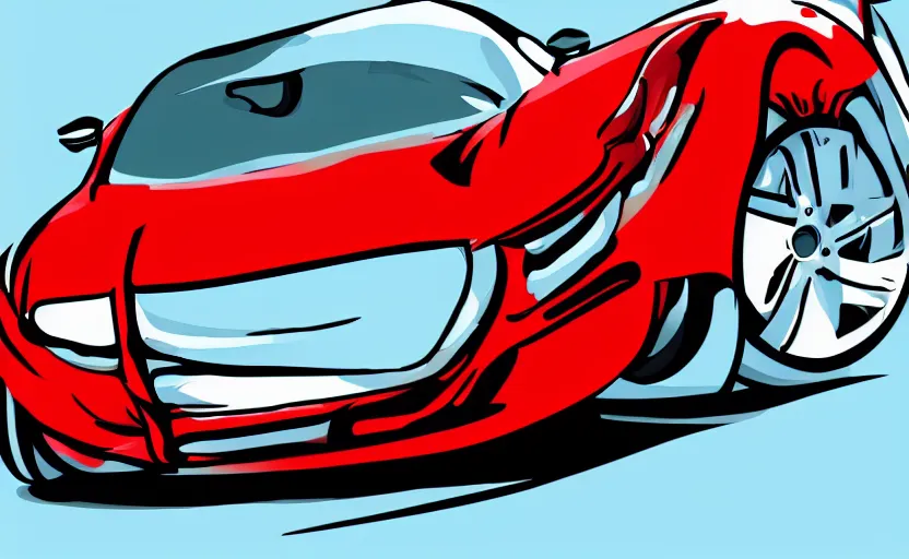 Image similar to Red Hot European Style Sports Car, Cartoon, Caricature, Vector Illustration Pro Vector, 8k