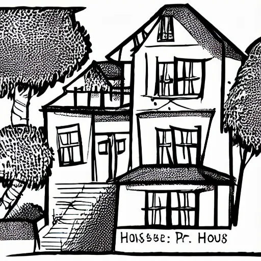 Image similar to house, style from dr. seuss, sharp focus, sharp, hd, dr. seuss