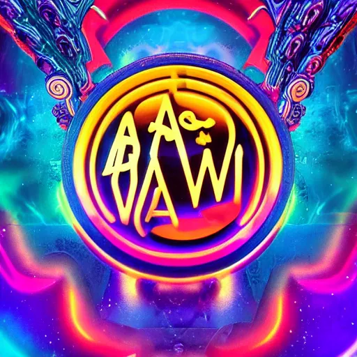 Image similar to a and w vaporwave logo, colorful, digital art, cosmic, 3 d high definition, trending on art station, photorealistic, high resolution, 8 k, octane, hyper detailed, insane details, intricate, elite, ornate, elegant trend, highly detailed and intricate, sharp focus, photography, unreal engine