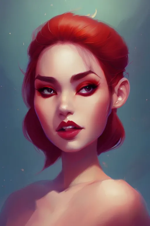 Image similar to a detailed portrait of a beautiful woman with ( red panda ) features, in professional makeup, dramatic lighting, by lois van baarle, ross tran, greg rutkowski, 4 k, trending on artstation