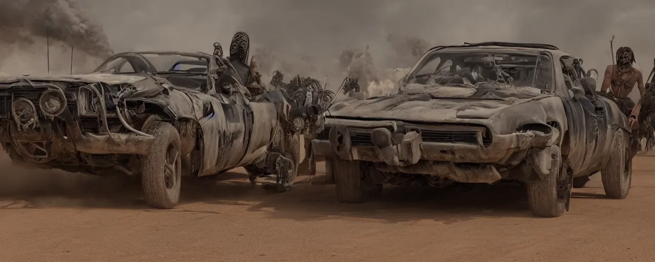 Prompt: inside the thunder dome, mad max