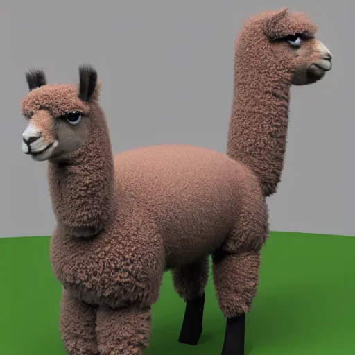 Prompt: alpaca oroboro with 1 2 legs, suuuuper cute and fluffy, realistic 3 d rendering, 2 0 2 3