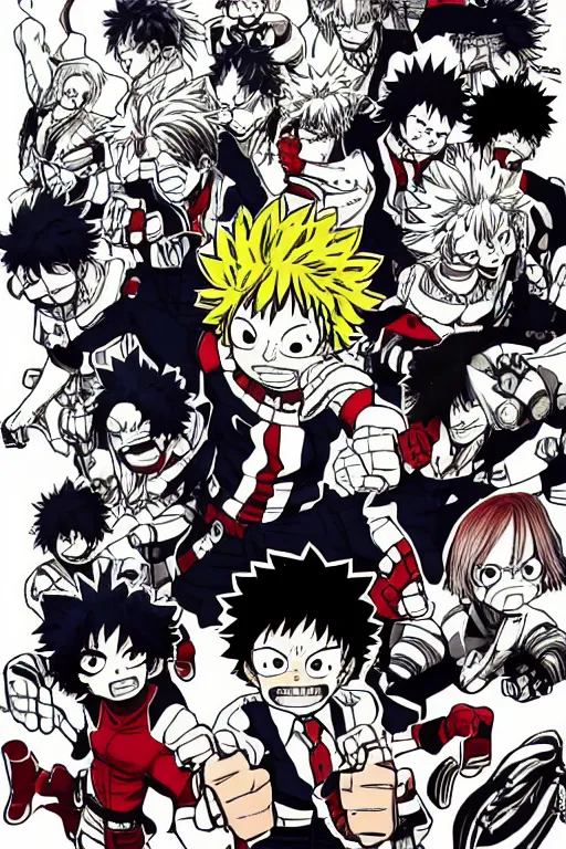 Image similar to a manga panel of my hero academia, by kohei horikoshi