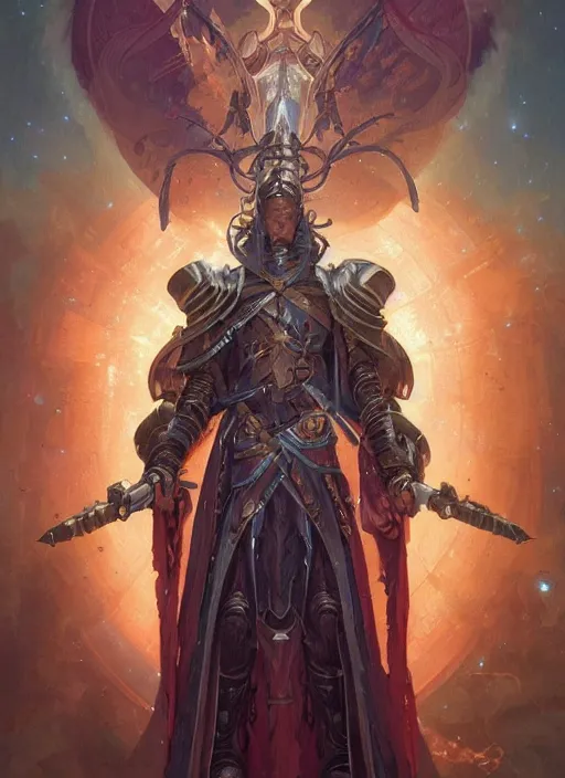 Prompt: hyper realistic photography portrait of medieval religious occult space paladin amazon cinematic, brom, moebius, peter mohrbacher, james gurney, greg rutkowski comic cover