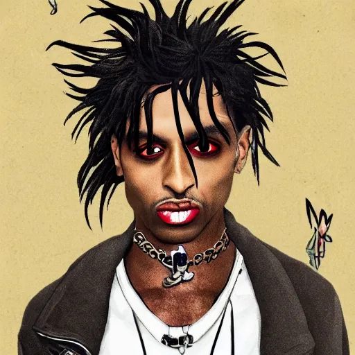 Image similar to playboi carti as a vampire 4 k the detailed super realistic