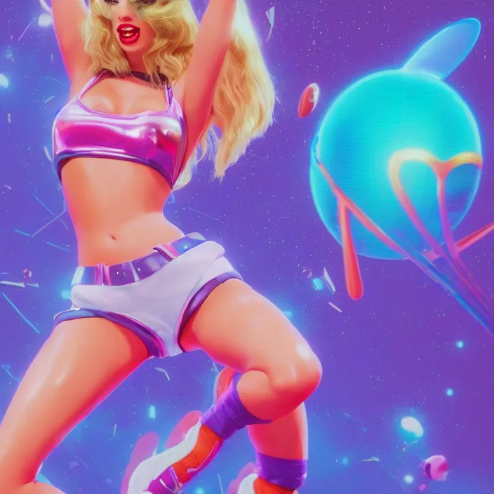 Image similar to portrait of Taylor Swift as Lola Bunny in Space Jam 1996. intricate abstract. intricate artwork. by Tooth Wu, wlop, beeple, dan mumford. octane render, trending on artstation, greg rutkowski very coherent symmetrical artwork. cinematic, hyper realism, high detail, octane render, 8k, iridescent accents