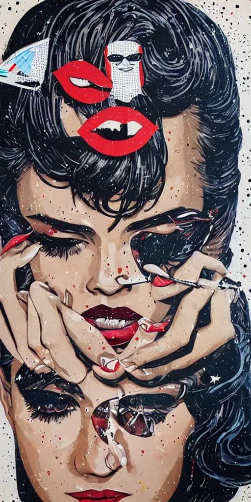 Image similar to i said, ooh, i'm drowning in the night, 1 9 8 0's disco by sandra chevrier