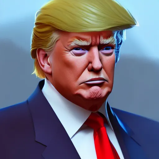 Image similar to Portrait of Donald Trump, Blizzard concept art, global illumination lighting, artstation lois van baarle, ilya kuvshinov, rossdraws