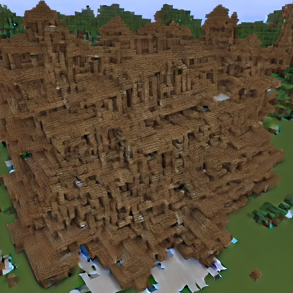 Image similar to minecraft mansion made of flesh, intricate design, lots of windows, lit with redstone torches