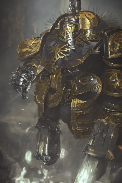 Image similar to armor portrait heros warhammer 4 0 k horus heresy fanart - the primarchs emperor by johannes helgeson animated with vfx concept artist & illustrator global illumination ray tracing hdr fanart arstation zbrush central hardmesh 8 k octane renderer