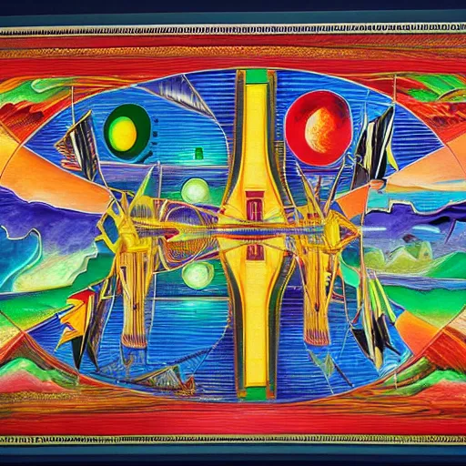 Prompt: paintings by paul laffoley in the style of paul laffoley