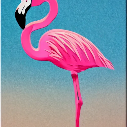 Prompt: flamingo art deco
