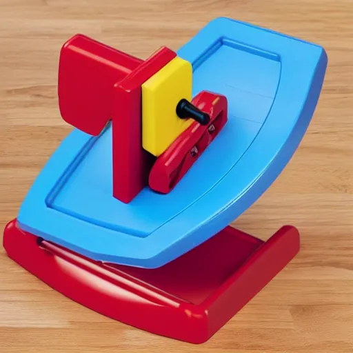 Prompt: a guillotine designed by fisher - price toys, toy guillotine, guillotine!!!!!!!!!!!!!!, high detail product photo