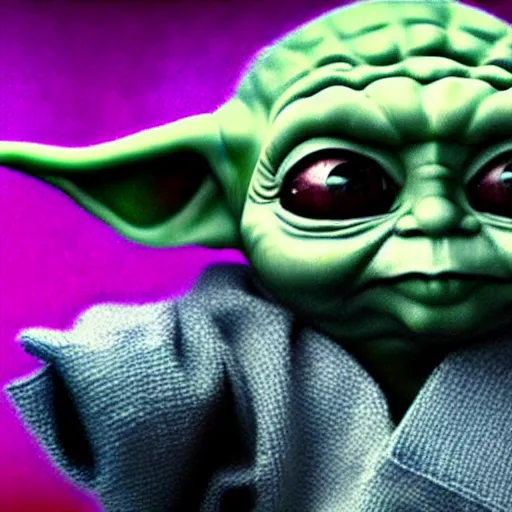 Image similar to Baby Yoda As the joker digital art 4K quality super realistic