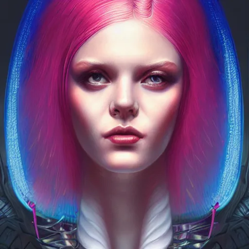 Prompt: Lofi Cyberpunk Angel portrait Pixar style by Tristan Eaton Stanley Artgerm and Tom Bagshaw