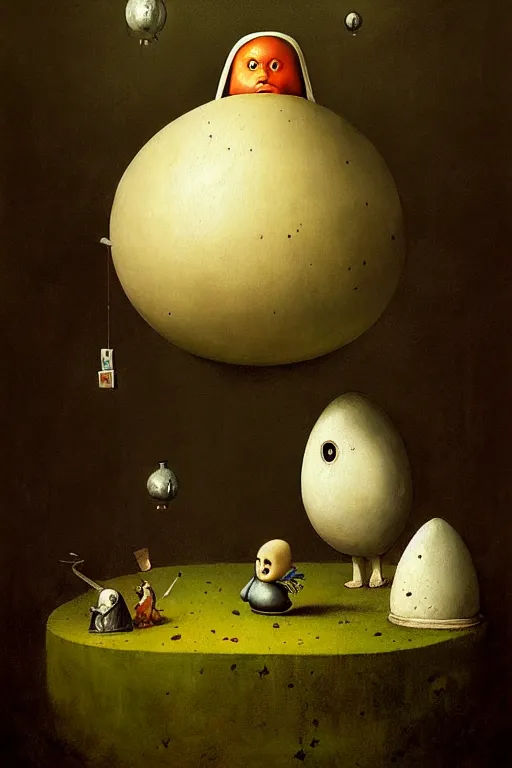 Image similar to hieronymus bosch, greg rutkowski, anna podedworna, painting of humpty dumpty