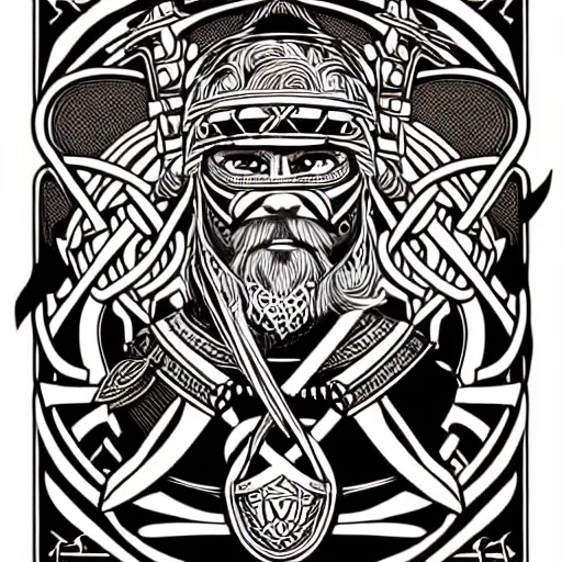 Prompt: Viking warrior illustration, vector art style, medium shot, intricate, elegant, highly detailed, digital art, ffffound, art by JC Leyendecker and sachin teng