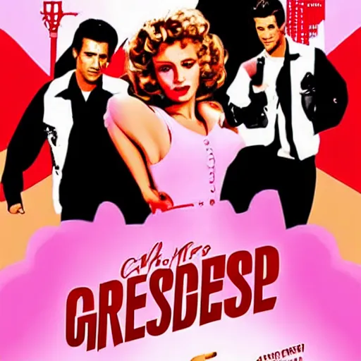 Prompt: modern day movie poster for the movie Grease