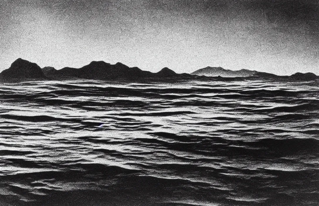 Prompt: minuscule curls of white foam reflection of the hills actually impossible dramatic biblical depictions the margins of a gothic illuminated manuscript intact flawless ambrotype from 4 k criterion collection remastered cinematography gory horror film, ominous lighting, evil theme wow photo realistic postprocessing along the seashore futuristic photograph by robert adams