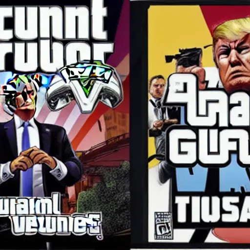 Image similar to Donald Trump on the cover of GTA V,