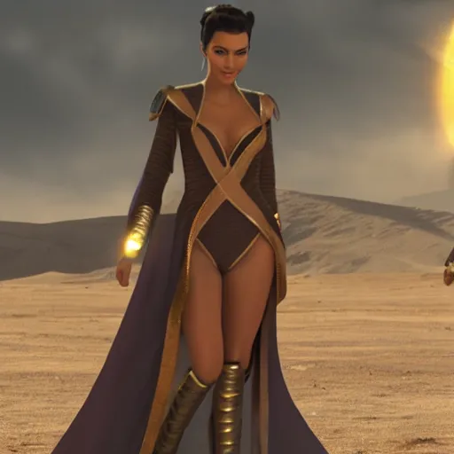 Image similar to victoria justice with kim kardashian body as princess padme in star wars episode 3, 8 k resolution, cinematic lighting, anatomically correct