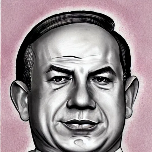 Prompt: a portrait of benjamin netanyahu by hillier dan