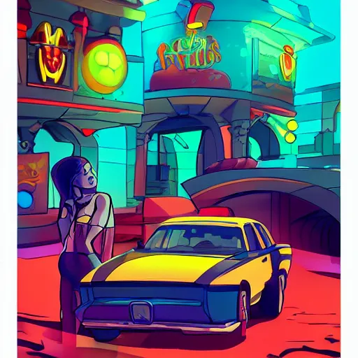 Image similar to mcdonald in kingdom of atlantis. fine art, trending on artstation, smooth draw synthwave neon,