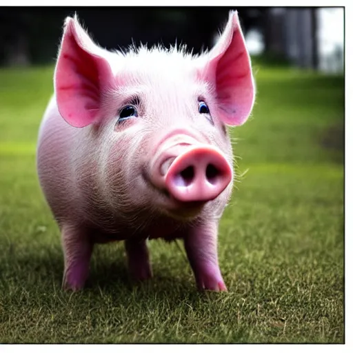 Prompt: cute adorable pig by yee chong silverfox