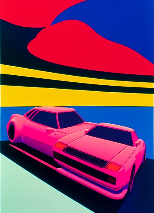 Image similar to drifting car by shusei nagaoka, kaws, david rudnick, airbrush on canvas, pastell colours, cell shaded, 8 k,