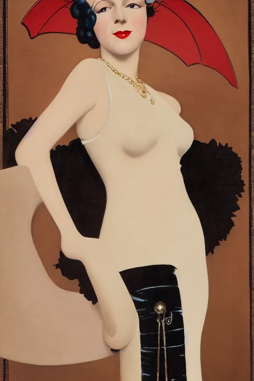 Image similar to a oil painting depicting a Jazz Age high society figure, 1920s style, smooth, highly detailed, high contrast, Coles Phillips, Dean Cornwell, JC Leyendecker, 8K