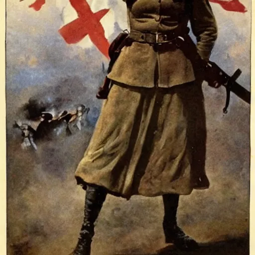 Image similar to ww 1 action heroine by alfred stevens