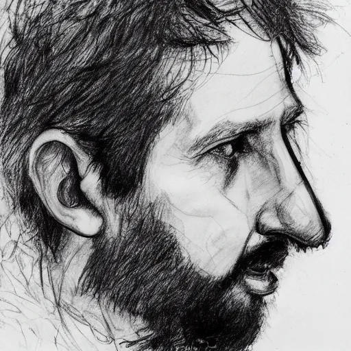 Prompt: a realistic yet scraggly portrait sketch of the side profile of a stern and sophisticated young ringo starr, trending on artstation, intricate details, in the style of frank auerbach, in the style of sergio aragones, in the style of martin ansin, in the style of david aja, in the style of mattias adolfsson